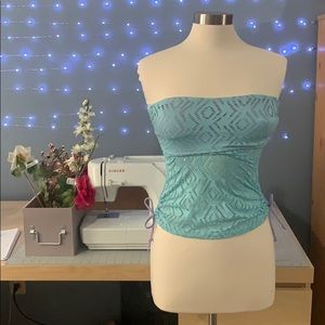 Blue and Purple Mesh Swimsuit Set A017